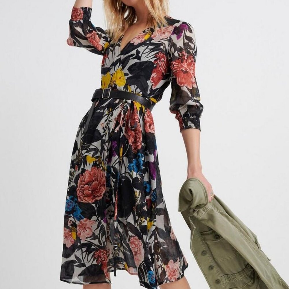 LUCKY BRAND -  Floral Wrap Dress - Elegant & Flattering | Versatile Midi Dress